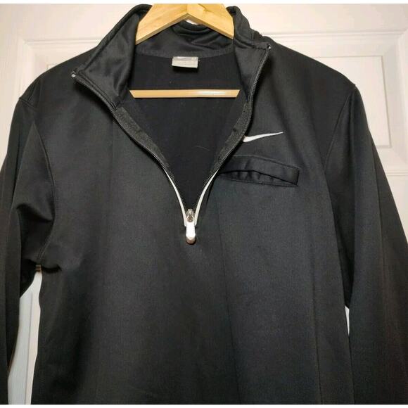 Vintage Nike Track Jacket Men's 1/4 Zip Chest Pocket Black - Medium - Picture 5 of 7